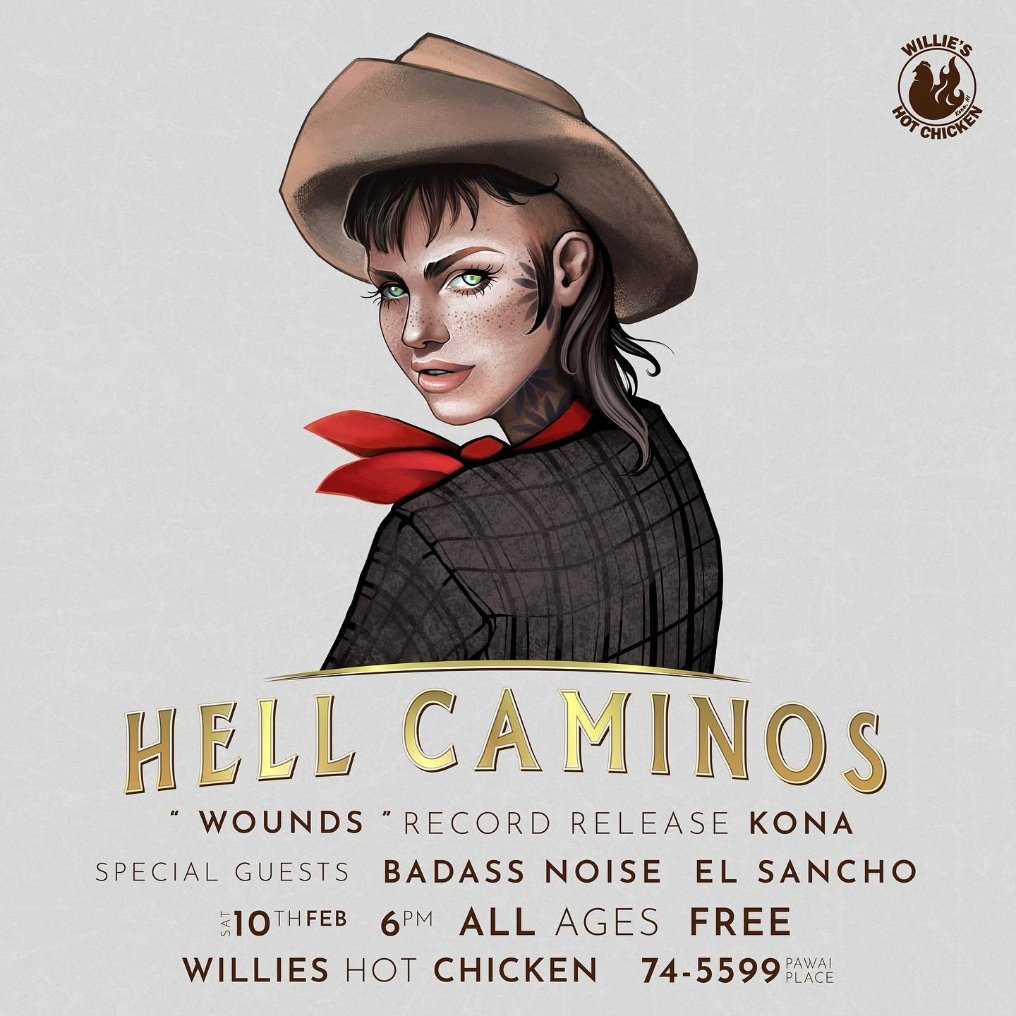 Flyer for Hell Caminos Record Release show show