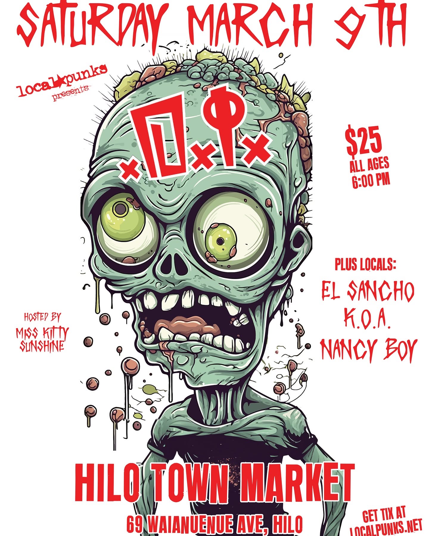 Flyer for D.I., El Sancho, KOA, Nancy Boy show