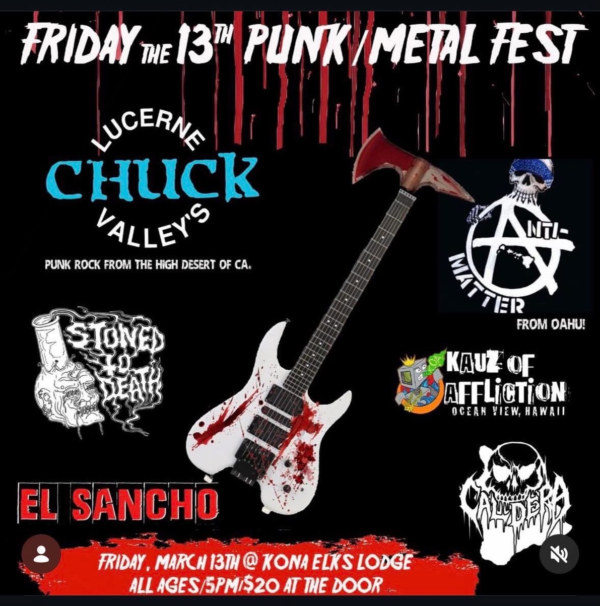 Flyer for Kona Punk and Metal Fest show