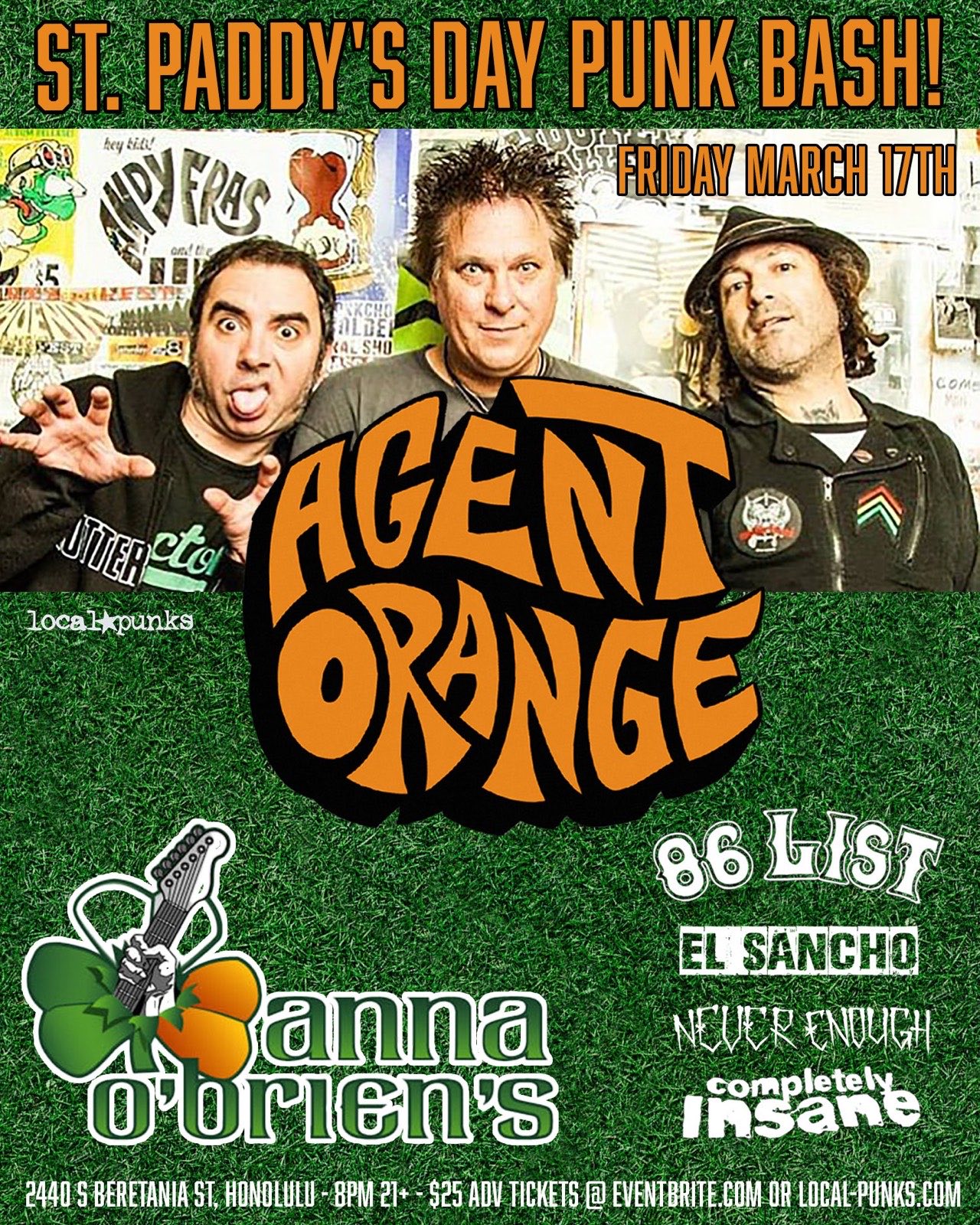 Flyer for Agent Orange in Honolulu show
