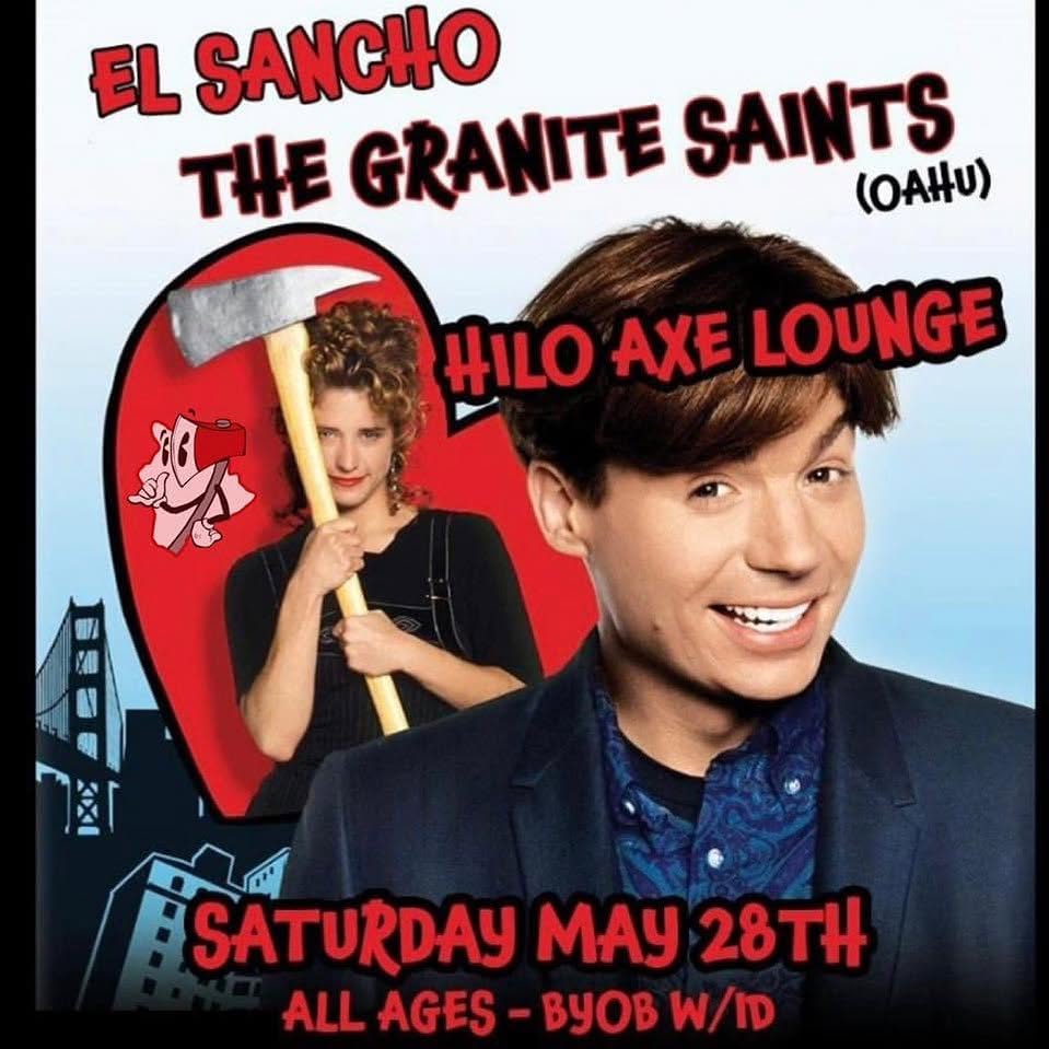 Flyer for Punk Rock Night at the Axe Lounge: El Sancho and the Granite Saints show