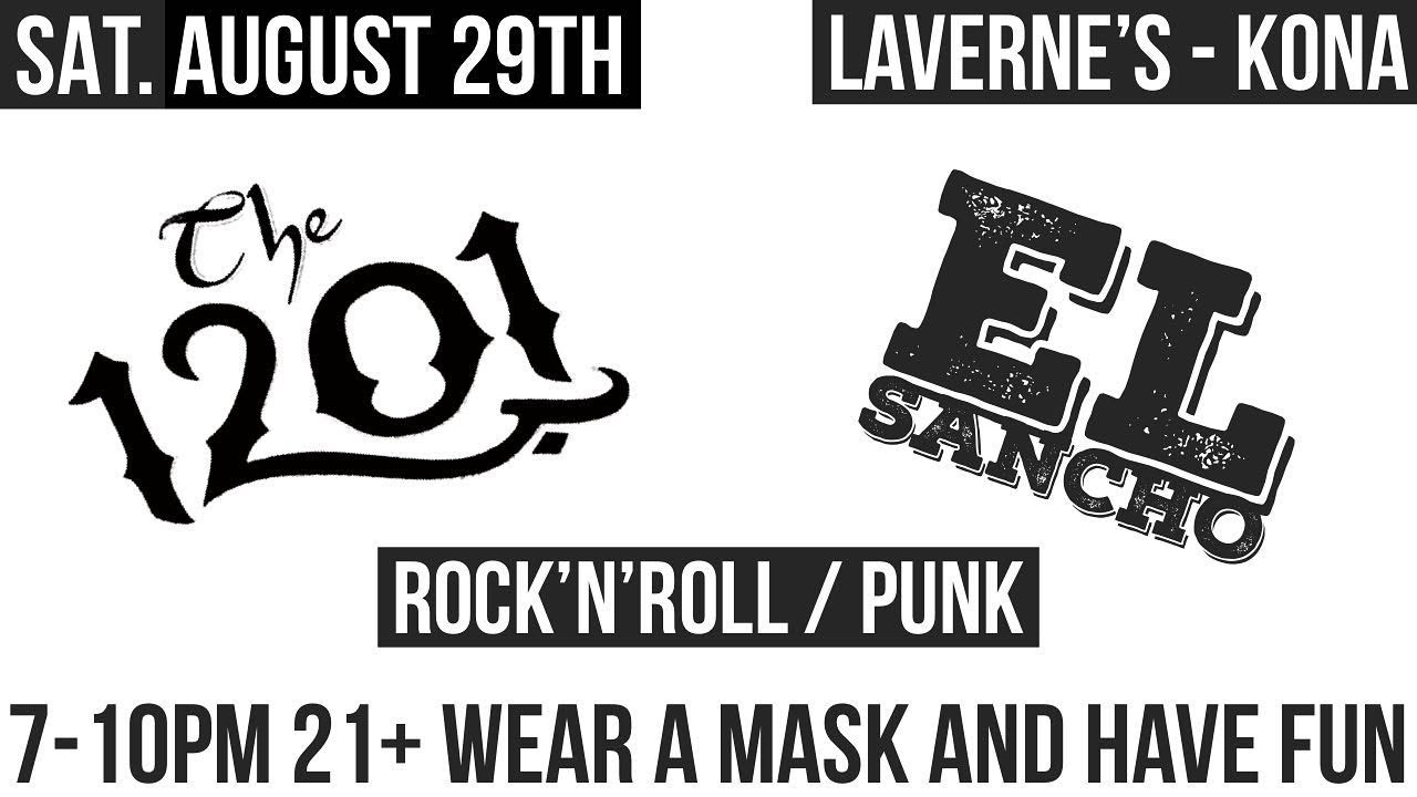 Flyer for The 1201 and El Sancho rock Kona! show