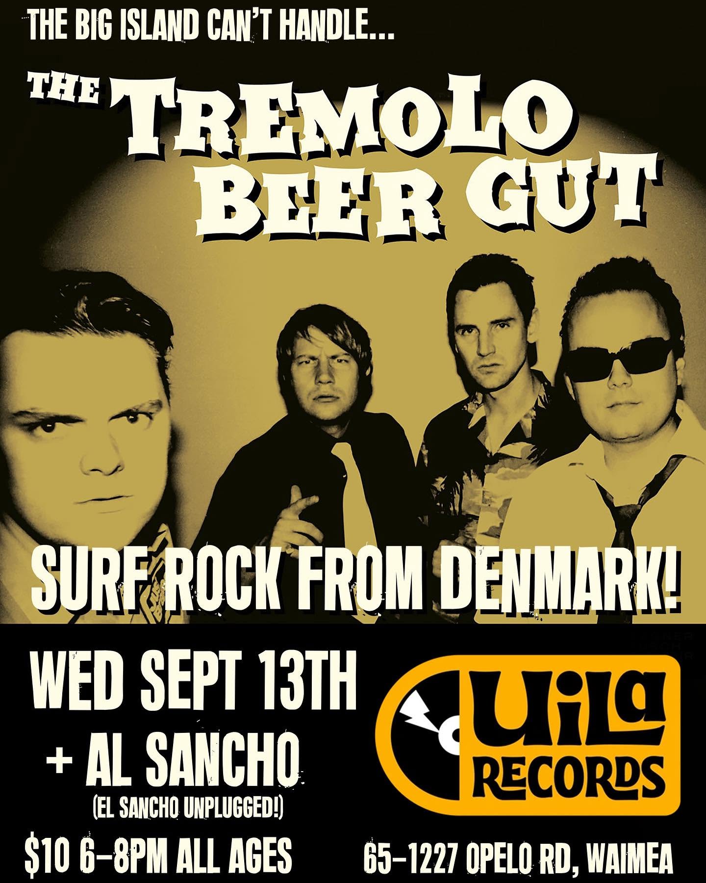 Flyer for The Tremolo Beer Gut (Denmark) + Al Sancho show