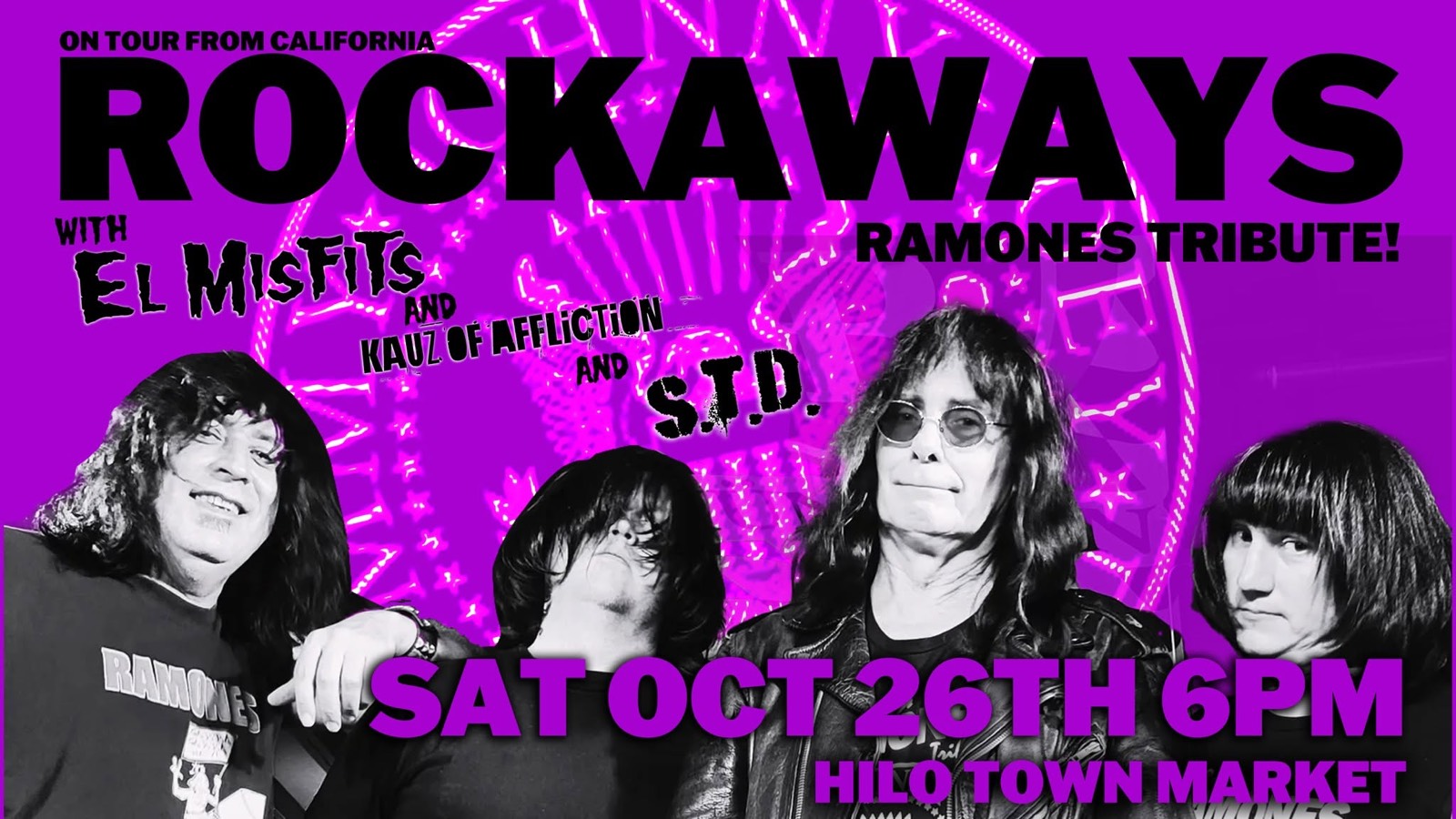 Flyer for Rockaways (Ramones Tribute), EL MISFITS, KOA in Hilo show