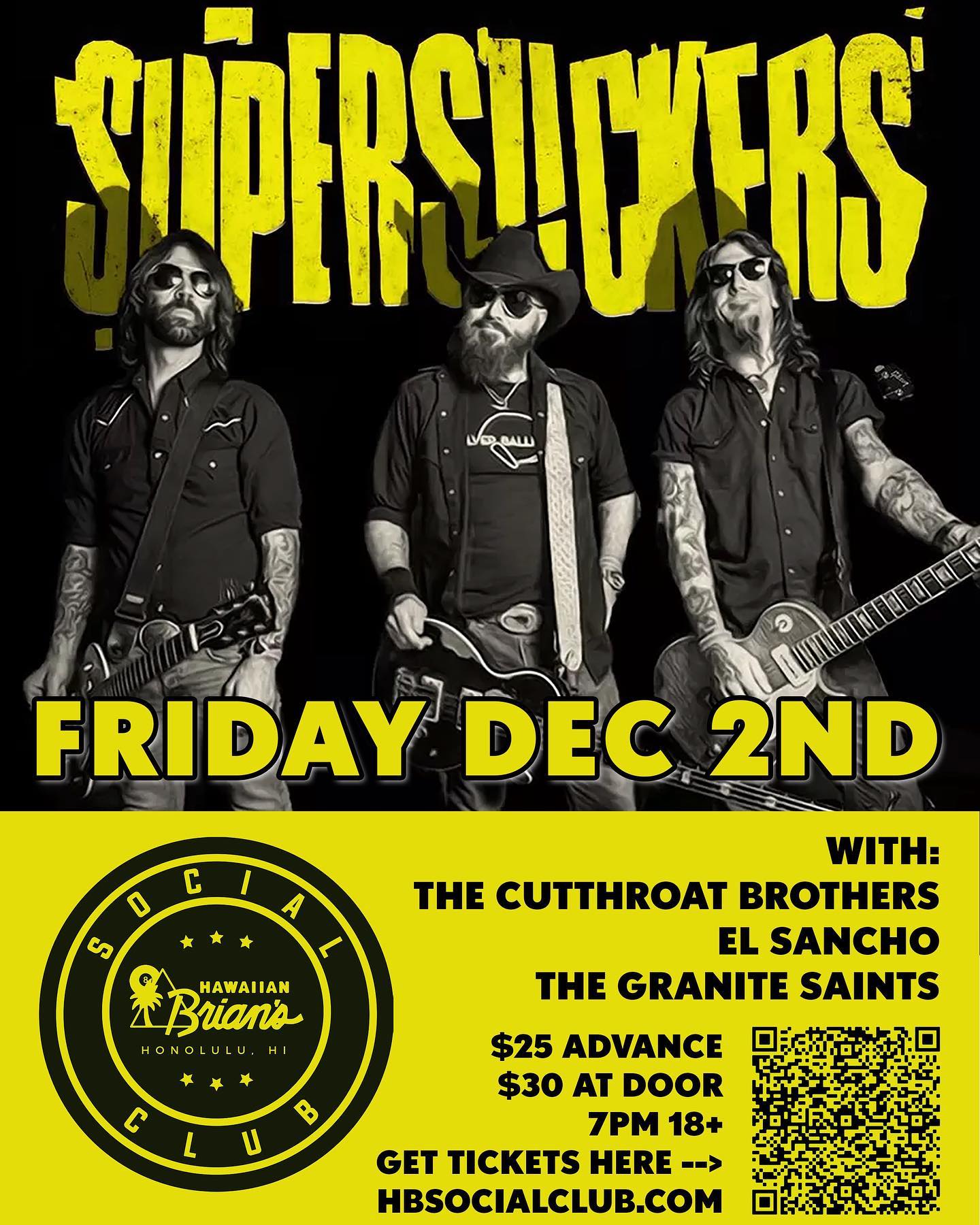 Flyer for Supersuckers in Honolulu show