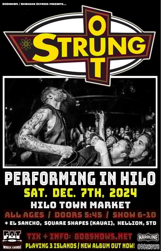 Flyer for Strung Out in Hilo show