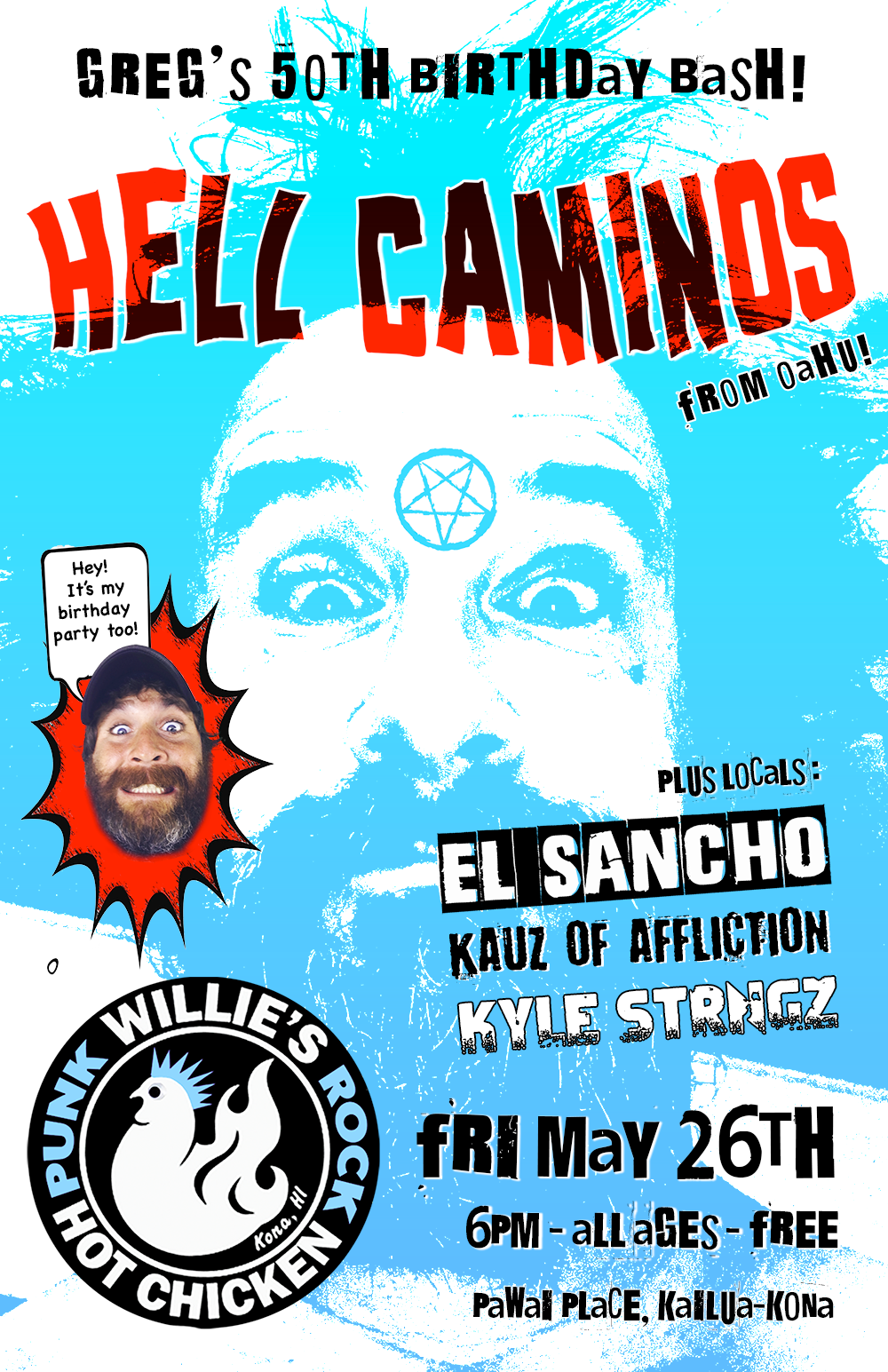 Hawaiian punk bands Hell Caminos and El Sancho play in Kailua-Kona, Hawaii